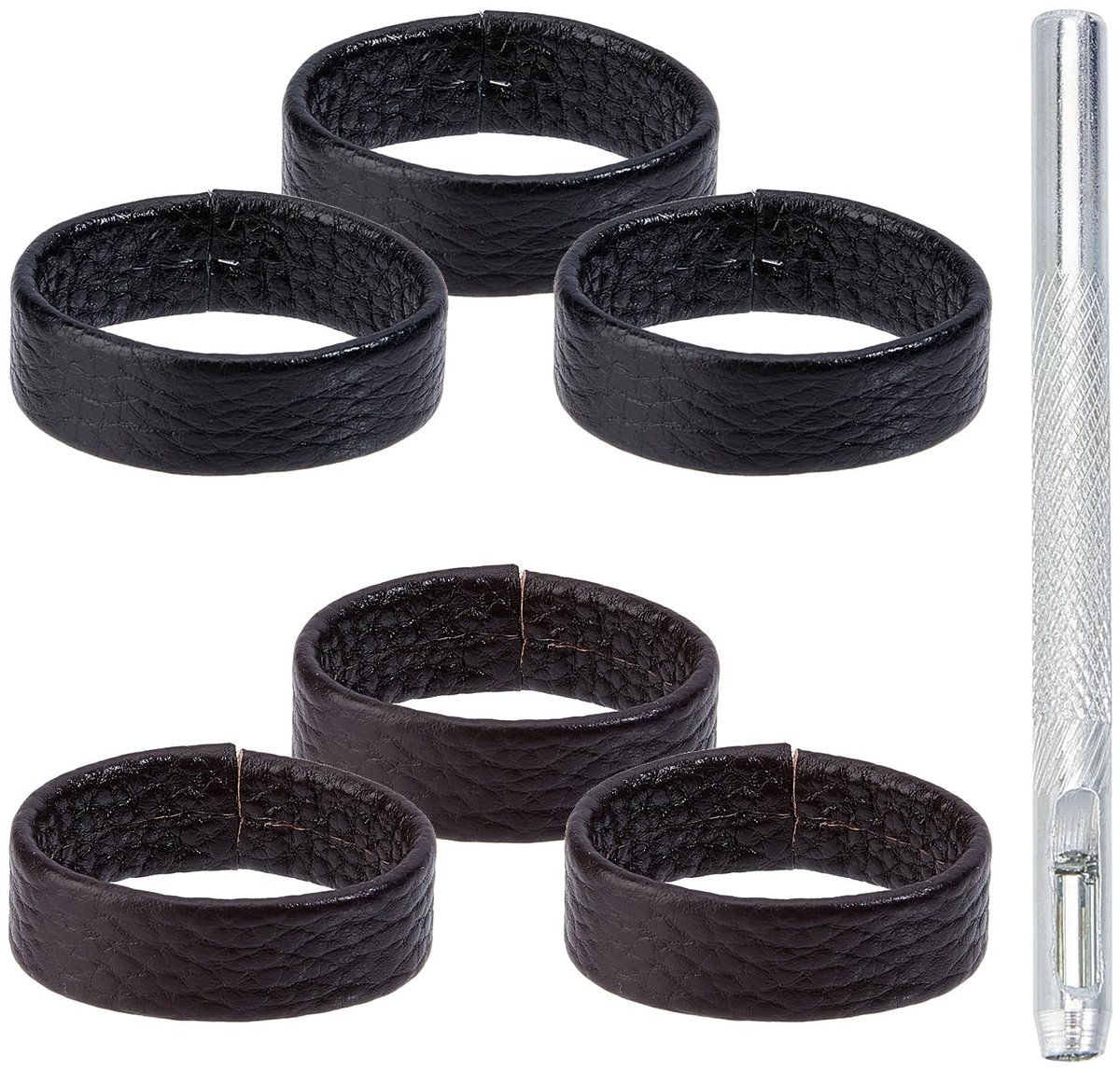 Dailygoods- Riemhouder 6 Stuks - Lederen Houderband - Vervangende Koeienhuid - Extra Lengte Riemaccessoires - Geschikt voor 3,8 cm - 4,1 cm Breed - Riemlus