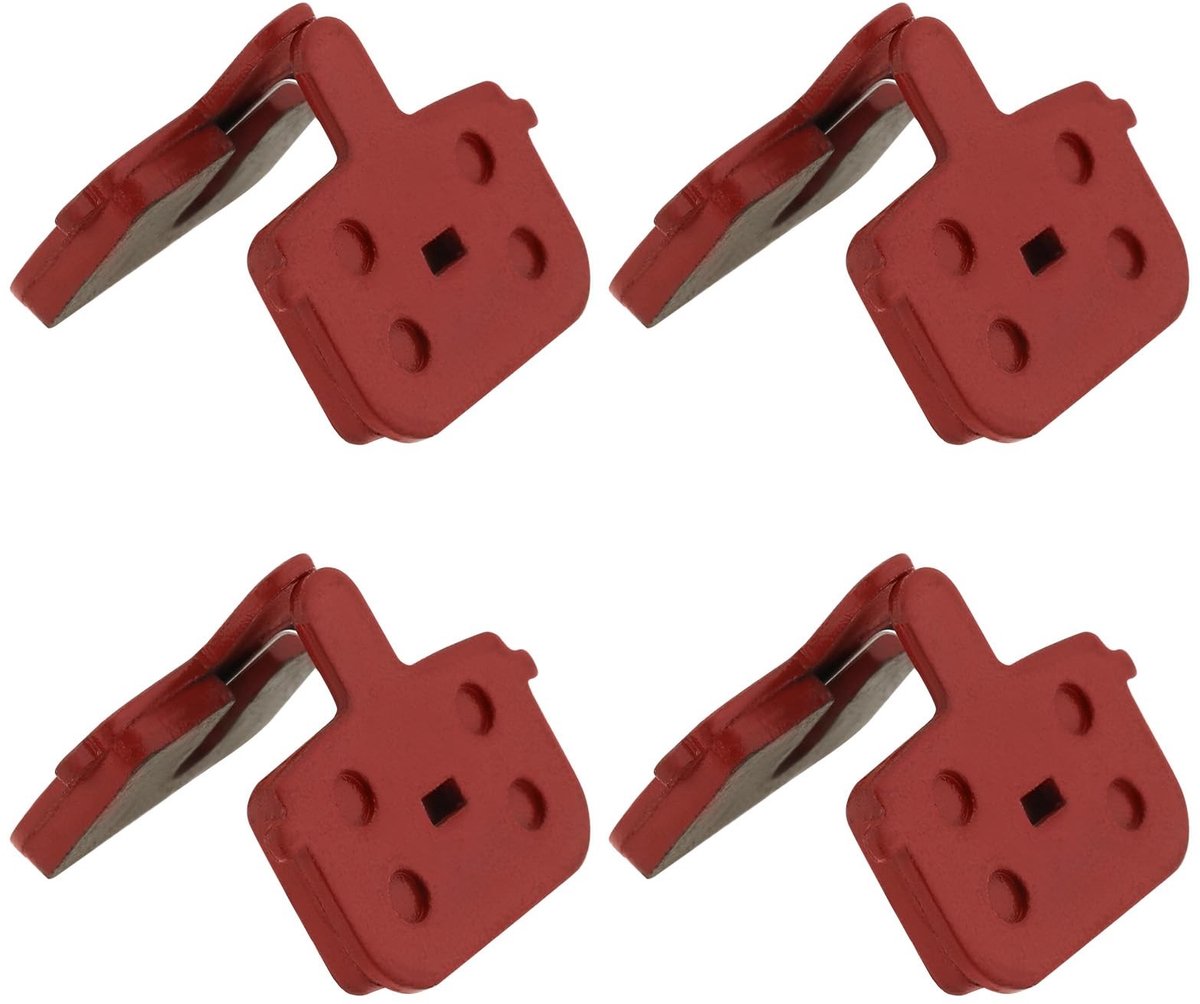 Dailygoods - Fiets Remblokken - Semi-Metalen Remblokken - Hoogwaardige Kwaliteit - Rood - Compatibel met Kugoo G-booster - Geschikt voor Mountainbikes...