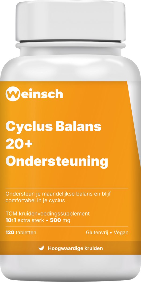 Weinsch Cyclus Balans 20+ Ondersteuning (Shi Liu Wei Liu Qi Pian) | 10:1 extra sterk | 500mg | 120 tabletten