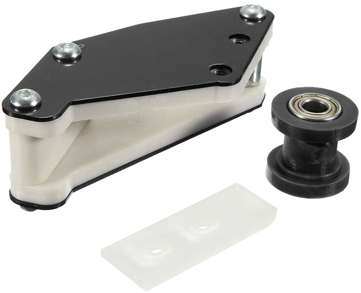 Dailygoods- Kettingroller 10mm - Kettinggeleider - Dubbele Kettingloper - Zwart - Geschikt voor Pitbike - Duurzaam Nylon