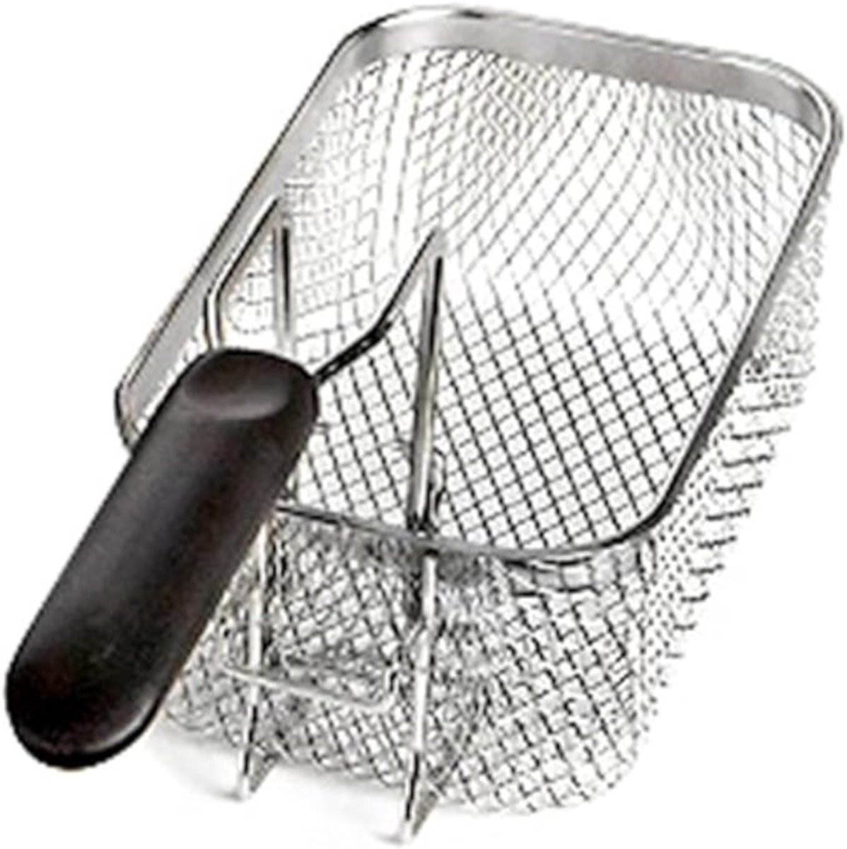 QIN® Frituurmandje - Opvouwbare frituurmand - Ronde Frituurmand - Zilver - 24cm x 24cm x 9cm