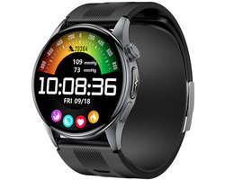 WizBay Premium Select® Smartwatch 1.43 inch AMOLED – Bloeddruk met Luchtpomp - Glucosemeting - ECG EDA Stressmeting Hartslag - Zwart SpO2 Slaapmonitoring – AI Voice - Bluetooth Bellen – Sportmodi – iOS & Android