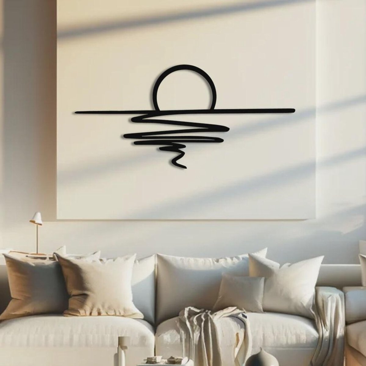 Wandornament - Decoratie - Sunset - Zonsondergang - Staal - 120cm
