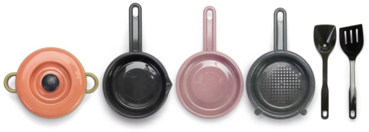 Dantoy Green Bean pannenset speelgoedkeuken 7-delig multicolor. — afbeelding 4