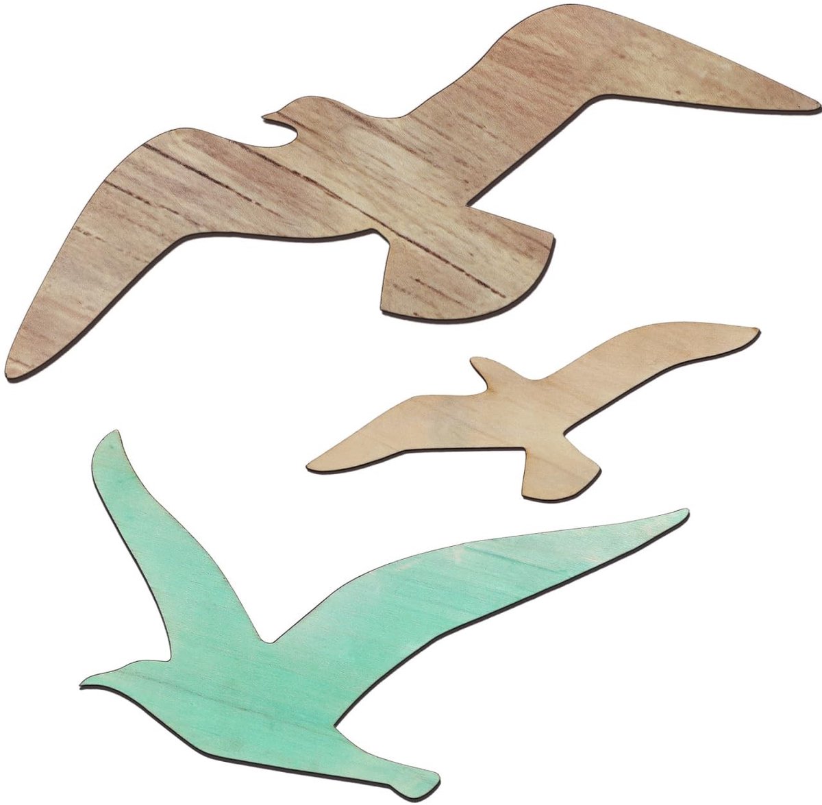LIVIA HOME- Wanddecoratie Hout - Wanddecoratie Zeevogels - Wanddecoratie Oceaan - Wanddecoratie Kust - Wanddecoratie Muurkunst - Robuuste Constructie - Muursculptuur