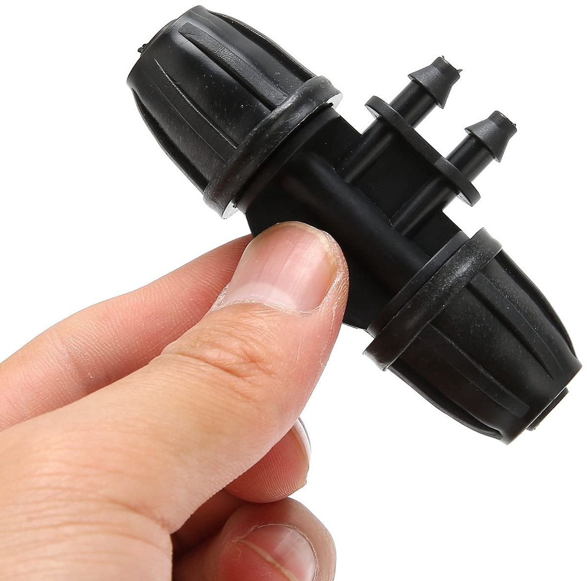 SOUQONE- Slangconnector 4-weg Prikkelverminderende Connector - Eenvoudig Te Gebruiken - Duurzaam ABS-Materiaal - Onderhoudsvrij Druppelirrigatiesysteem - Veilig en Lekvrij - Veelzijdige Toepassingen - Slangverbinder