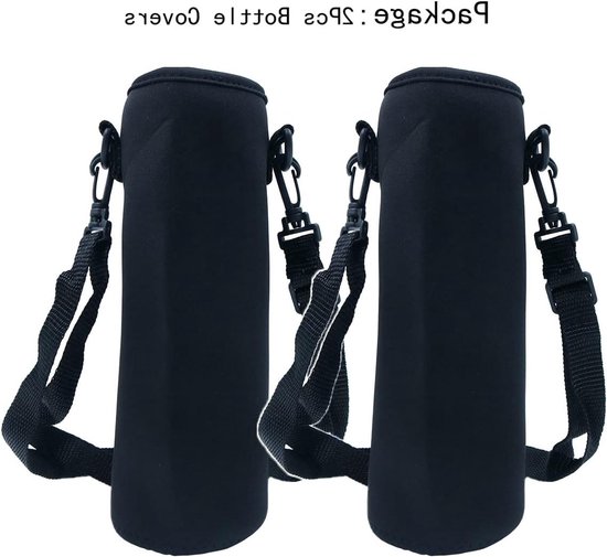 2x Waterfles Tas Geïsoleerd met Schouderriem voor 1 Liter Flessen — afbeelding 3