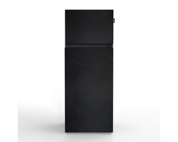 NUNKI MEDIUM-FKEL / Dubbel-Deurs Koelkast, E Klasse, 206l, Zwarte Marmerlook Kelya, Satin (FRONT only)