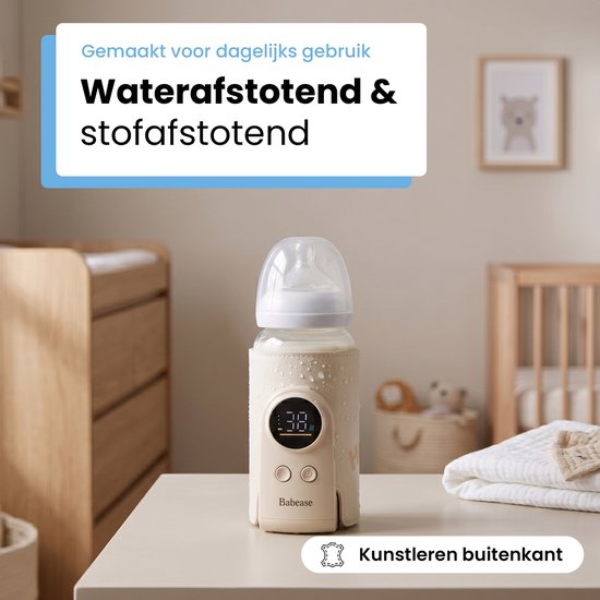 Babease - automatische flessenverwarmer - op accu - past op elke fles - 6 temperatuurniveaus — afbeelding 3