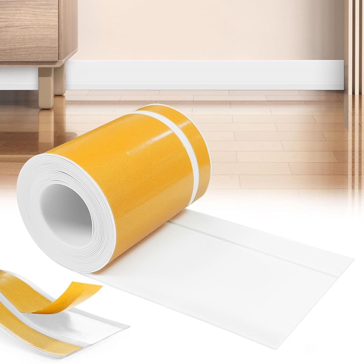 Dailygoods- Plint 80 mm x 20 mm - Zelfklevend - Flexibel - PVC - Waterdicht - Vuilafstotend - Schimmelbestendig - Wandplint