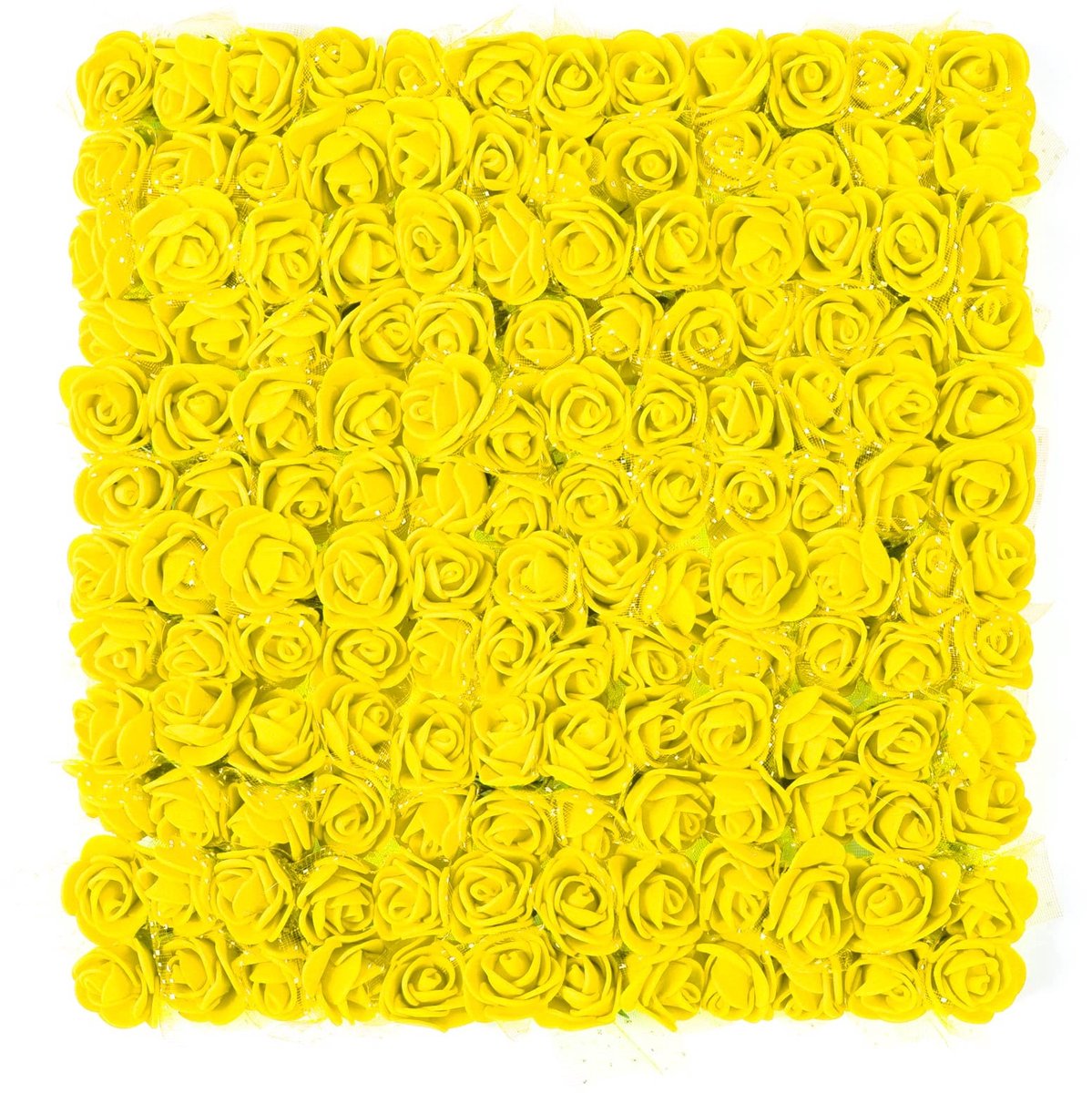 Dailygoods- Kunstbloemhoofden 144 stuks - Gele Rozen - Nepbloemen voor Bruiloft - DIY Decoratie - Schuimrozen - Herbruikbaar 1,5 x 2,5 cm
