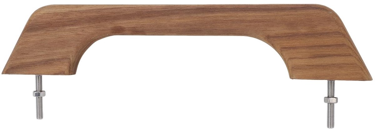 Dailygoods- Houten Leuning 12 Inch - Ergonomische Armleuning - Weerbestendig - Teak Houten - Boot/RV Accessoire - Unieke Esthetische Aantrekkingskracht - Bootleuning