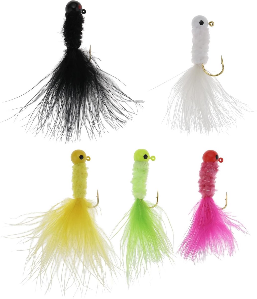 Dailygoods- Crappie Jigs 30 Stuks - Lichtgewicht 3,5 g - Maraboe Veer - Kunstaas Set - Voor Crappie/Panfish/Baars - Levensechte Actie