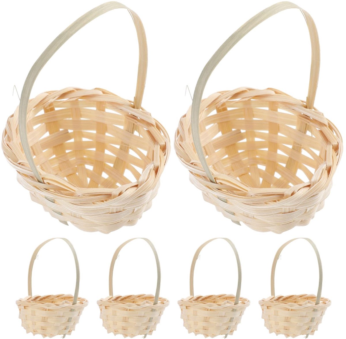 Dailygoods- Wicker Mand - Handgeweven Design - Kleine Maat - Houten Mand met Handvat - Natuurlijke Decoratie - Geschikt voor Cadeaus - Milieuvriendelijk Materiaal - Bloembak