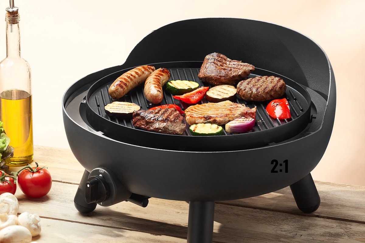 Rookvrije Gasbarbecue - Gas BBQ - Vetafvoer - Gietaluminium grill plaat met ribbels - Rookvrij - incl. Pizzaoven accessoires – foto 2