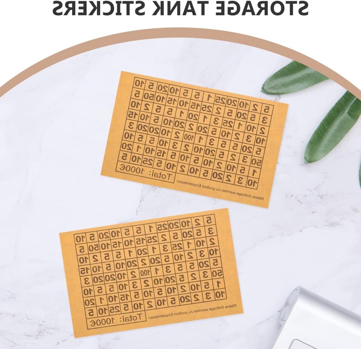 40 vellen 1000 euro spaarpotstickers voor doe-het-zelf spaarpotten, telspaarpot en sparen voor speciale gelegenheden zoals verjaardagen en vakanties