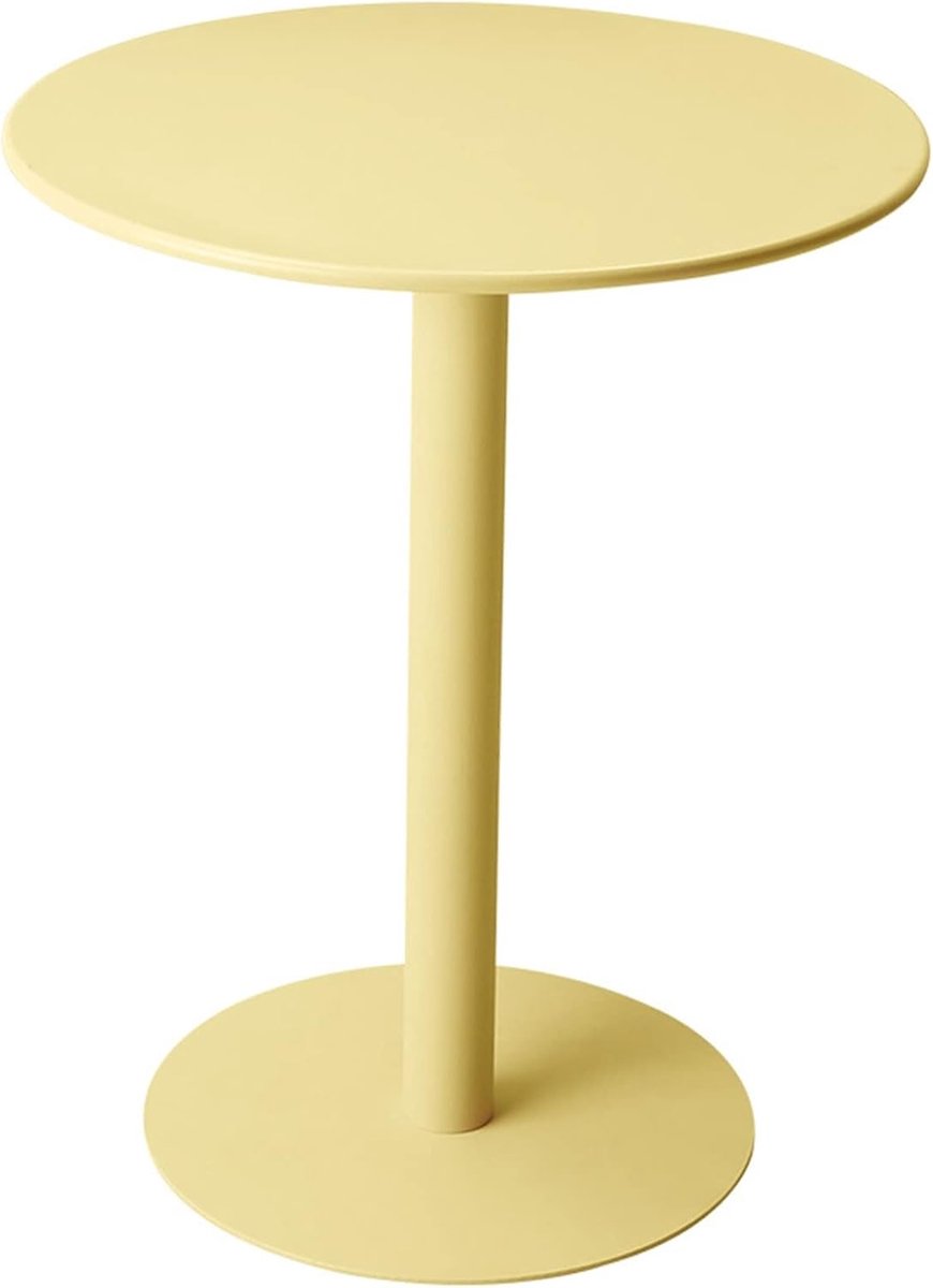 Moderne Stijl Ronde Bartafel met Ijzeren Top voor Woonkamer en Restaurant Geel Dia 40.5cm