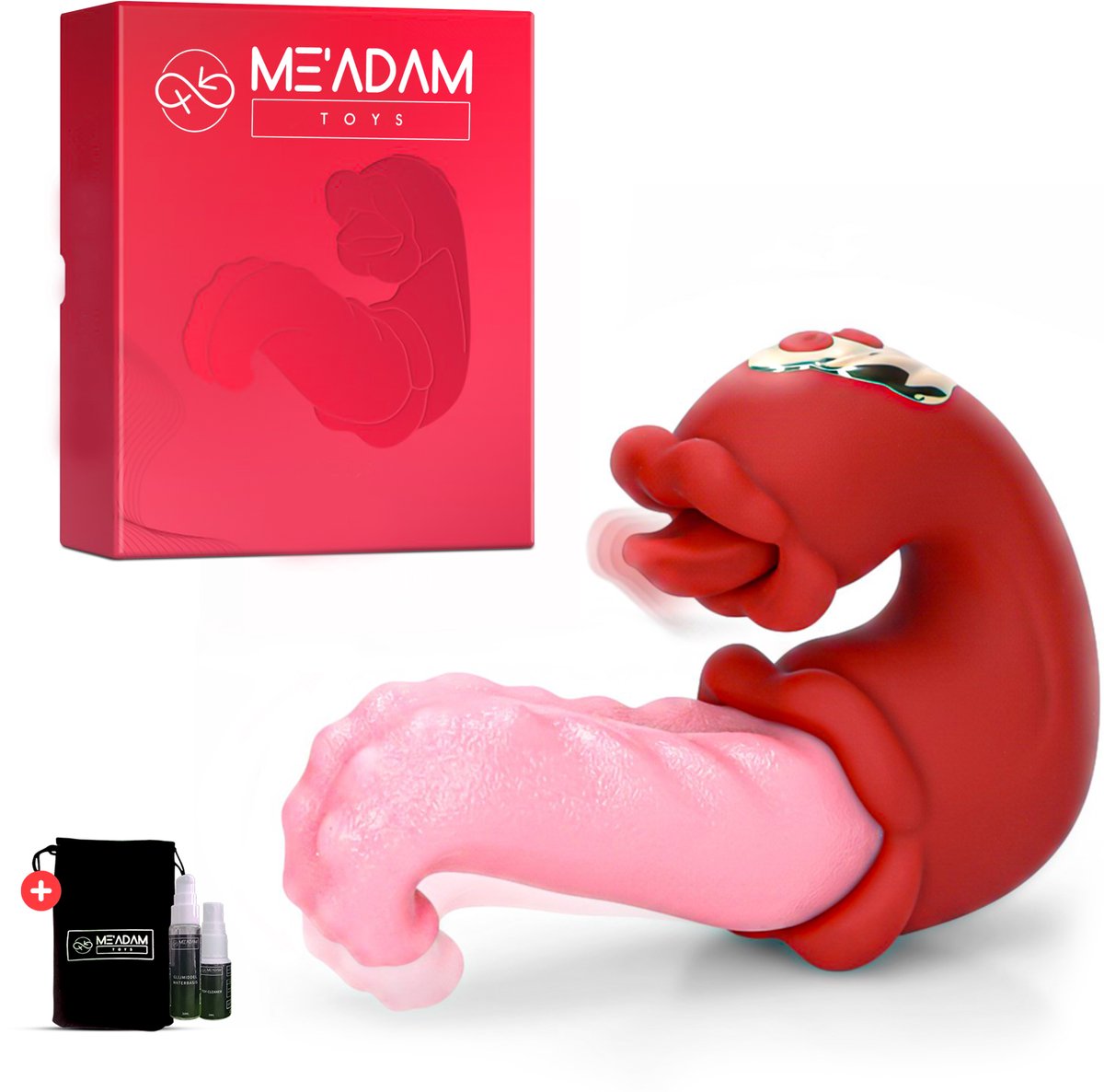 ME'ADAM - Tong Vibrator voor Vrouwen – Clitoris Stimulator met Lick-Beweging – 10 Tongstanden & 10 Vibratiestanden – Waterdicht & Oplaadbaar - sextoys voor vrouwen