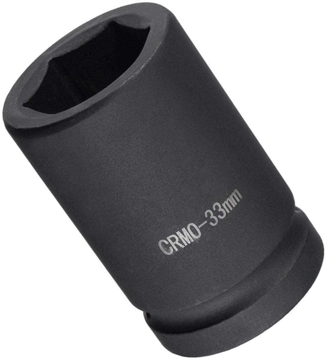 Dailygoods- Slagaansluiting 1 Inch - 6-punts Ontwerp - Duurzaam Chroom-Vanadiumstaal - Zwart Gepolijst - 80 mm Lengte - Corrosiebestendig - Dopsleutel