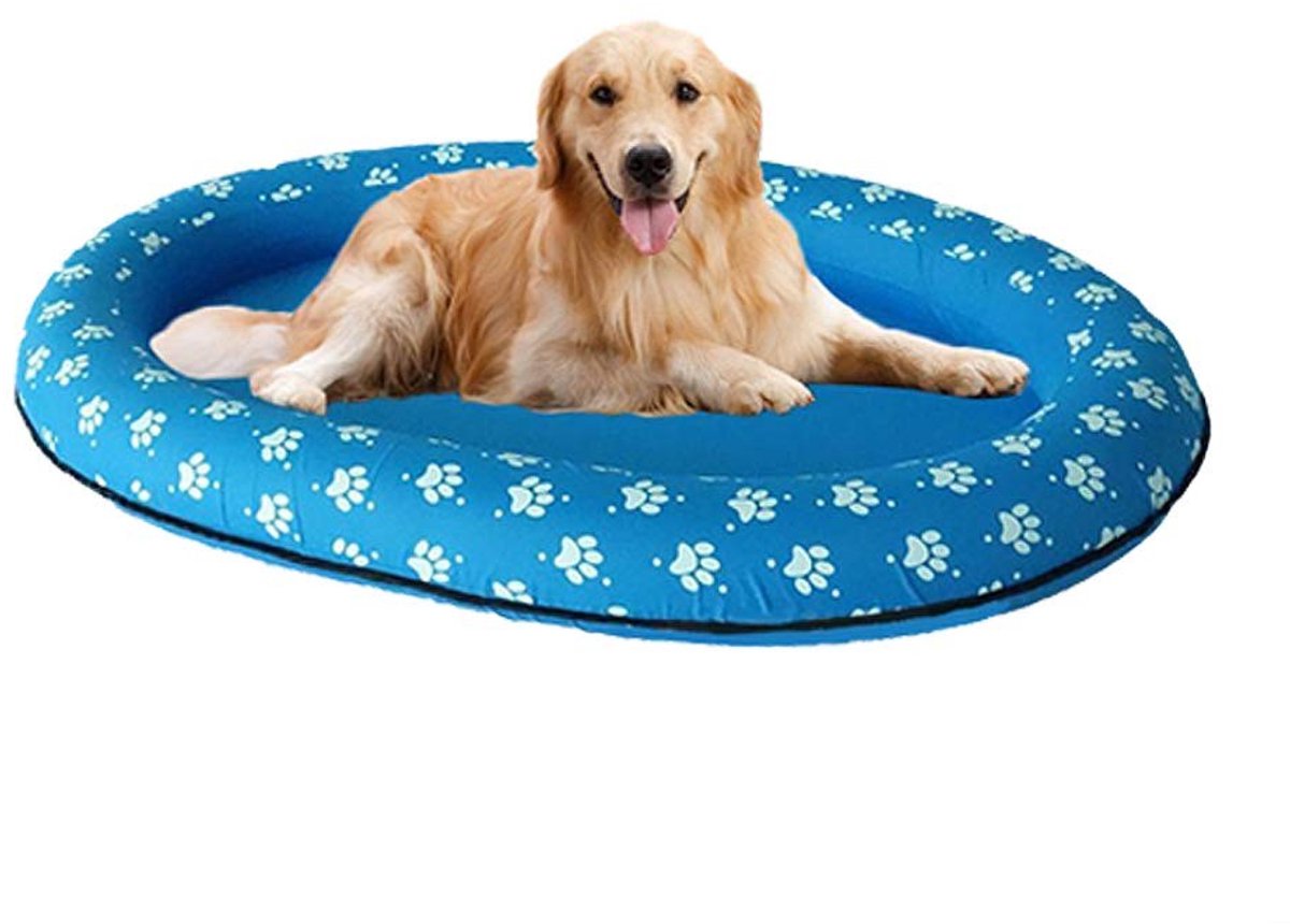 Dailygoods- Hond Zwembad Opblaasbaar - Drijvende Boot - Geschikt voor Honden tot 40 kg - Ovale Voetafdruk 140x96 cm - Veilig voor Huisdieren - PVC Materiaal - Hondenvlot
