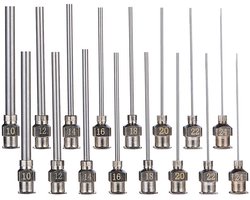 Dailygoods- Spuitnaald 1,5 Inch - 16 Stuks - RVS Doseernaald - Blunt Tip - Luer Lock - Geschikt voor Lijm Spuiten - 8 Maten (10G/12G/14G/16G/18G/20G/22G/24G)