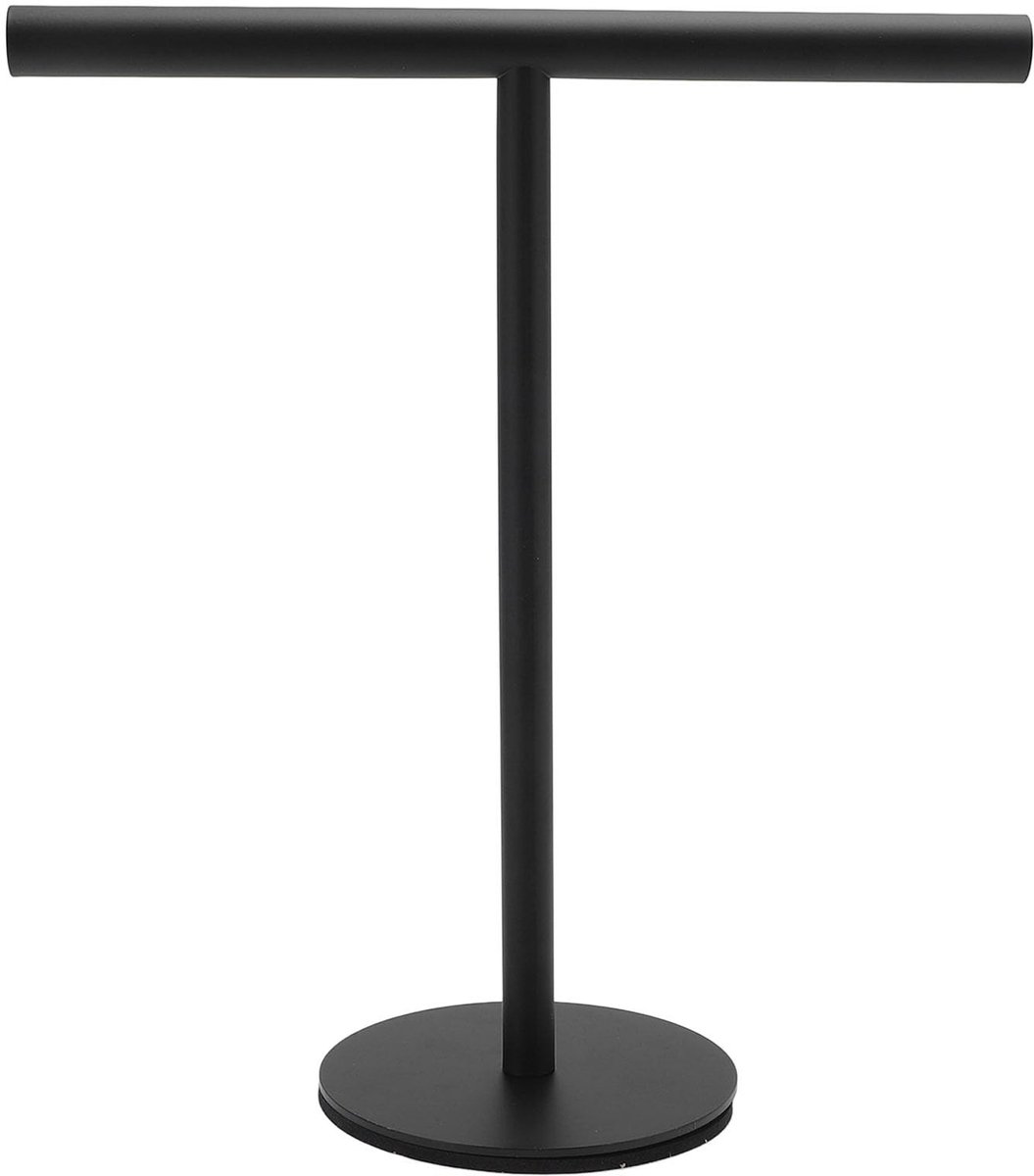 Dailygoods- Handdoekhouder Stabiele Gewogen Basis - Multifunctioneel - Veelzijdige Opbergopties - Sieradenhouder - Roestvrij Staal - T-vorm Ontwerp