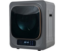 Mini Wasdroger - Compacte Luchtafvoerdroger - Met UV Sterilisatie - Geschikt Voor Wandmontage - 4kg Capaciteit 850W - Voor Kleine Ruimtes - RVS Trommel