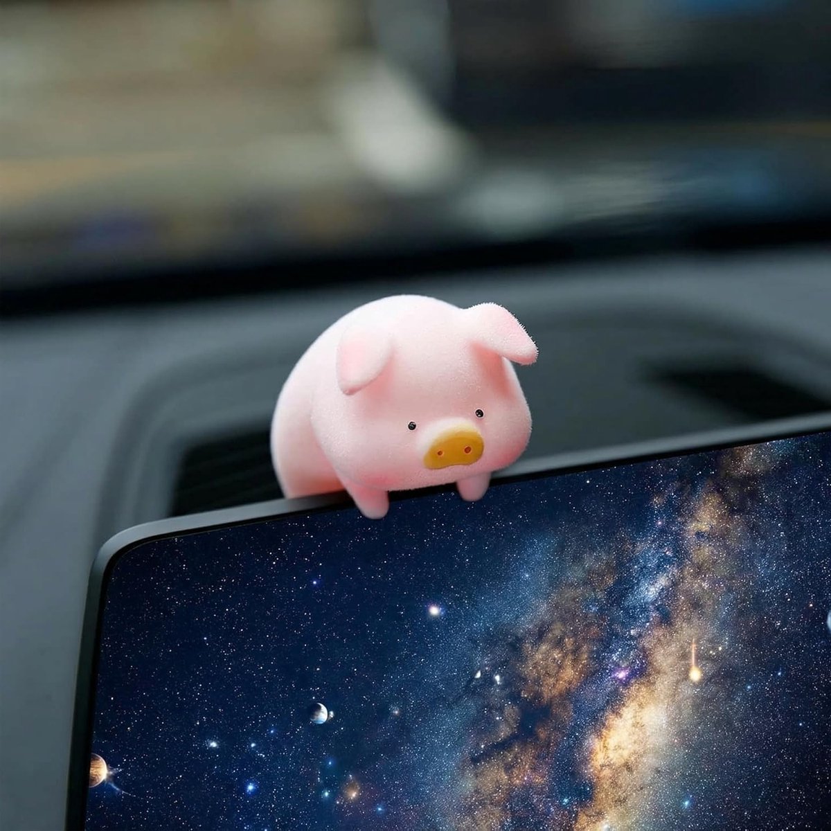 Zelfklevende varken ornament voor auto, Lucky Piggy achteruitkijkspiegel hanger, schattige auto decoratie voor interieur en geschenken voor mannen en vrouwen