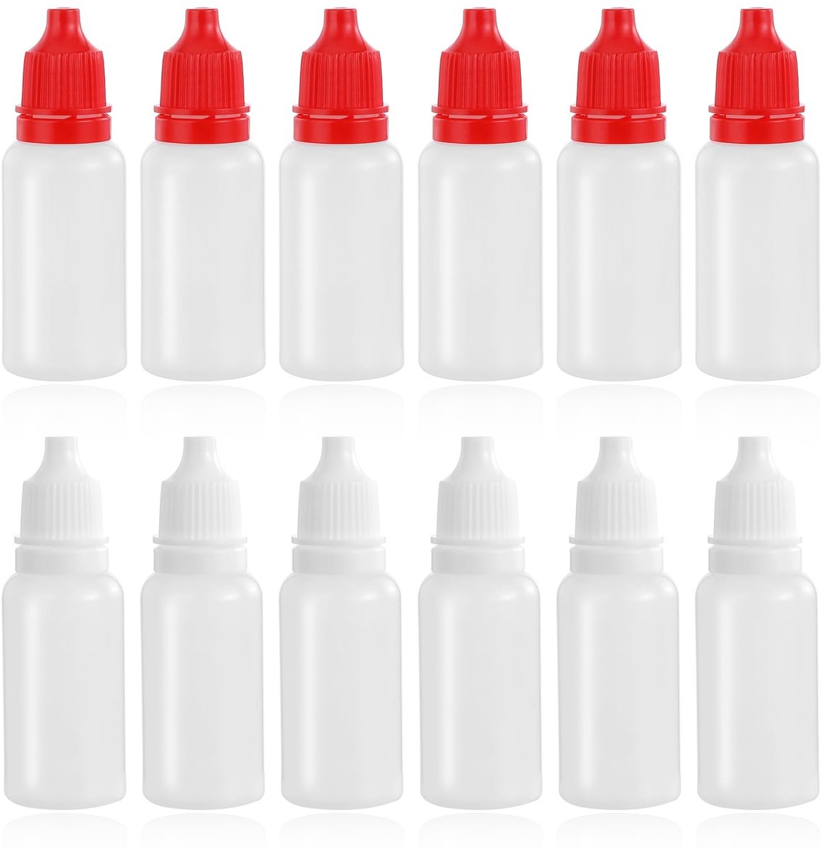 Dailygoods- Druppelflesjes 12 stuks - 15 ml - Draagbare Plastic - Knijpbare Flessen - Hoogwaardig PE/PP - Instelbare Doorstroomsnelheid - Vloeibare Flessen