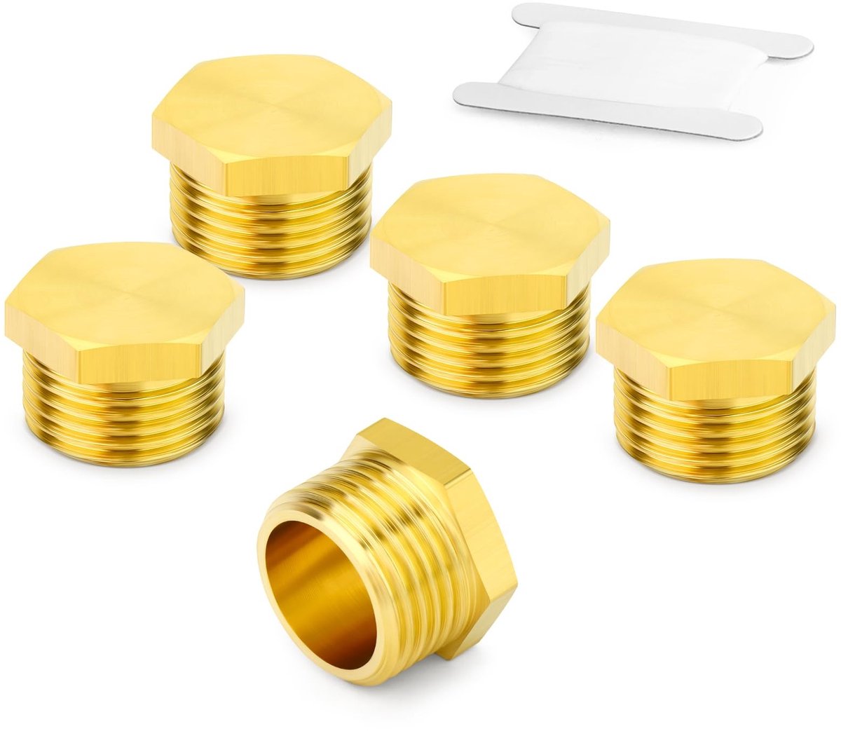 Dailygoods- Pijpplug Messing - 1/2" BSP - Schroefdraad Fitting - Corrosiebestendig - Hoge Temperatuur Weerstand - Gemakkelijk Aansluiten - Pijpafsluiter