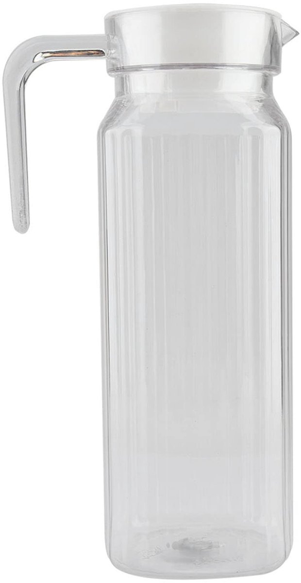 Dailygoods- Sapkan 1100ml - Transparante Fles - Acryl - Deksel - Handvat - Vaatwasserbestendig - Drankfles
