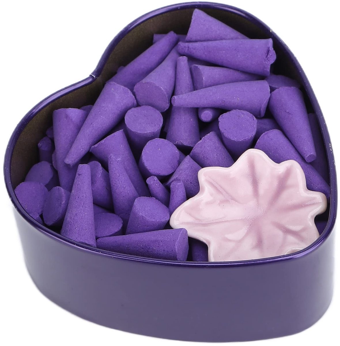 Dailygoods- Wierookkegel Terugstromend - Wierookbrander - Geurverwijdering - Ambachtelijk - Voor slaapkamer/yogaruimte - Diep paarse lavendel - Wierook