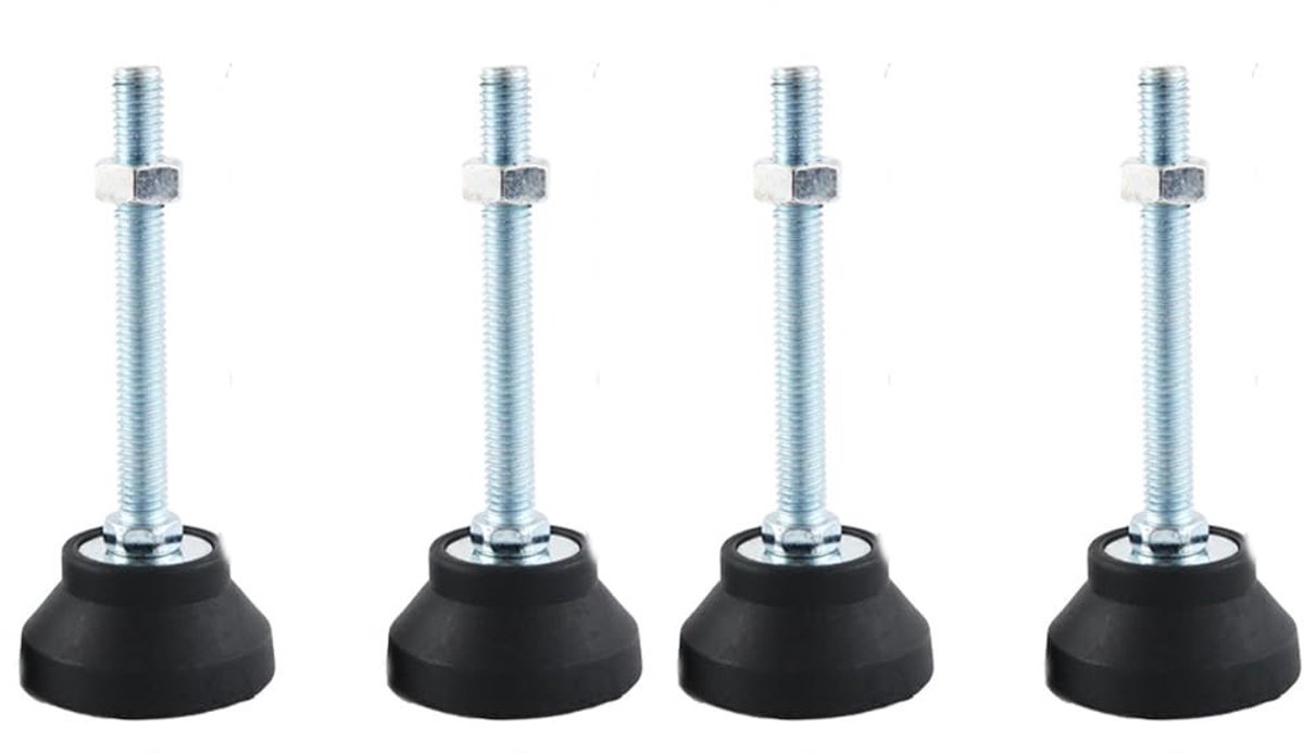 Dailygoods- Meubel-nivelleringspoten 4 stuks - Hoogteversteller - Stabiliteit - Verstelbaar - Draagvermogen 80 kg - Beschermend rubberen pad - Meubelpoten