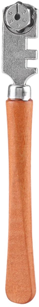 Dailygoods- Glassnijder Professioneel - Ergonomische Houten Handgreep - 6-Voudige Snijwielen - Voor Dikke Glasplaten Tot 10 mm - Duurzaam Gebruik - Comfortabel en Nauwkeurig Werk - Glasgereedschap