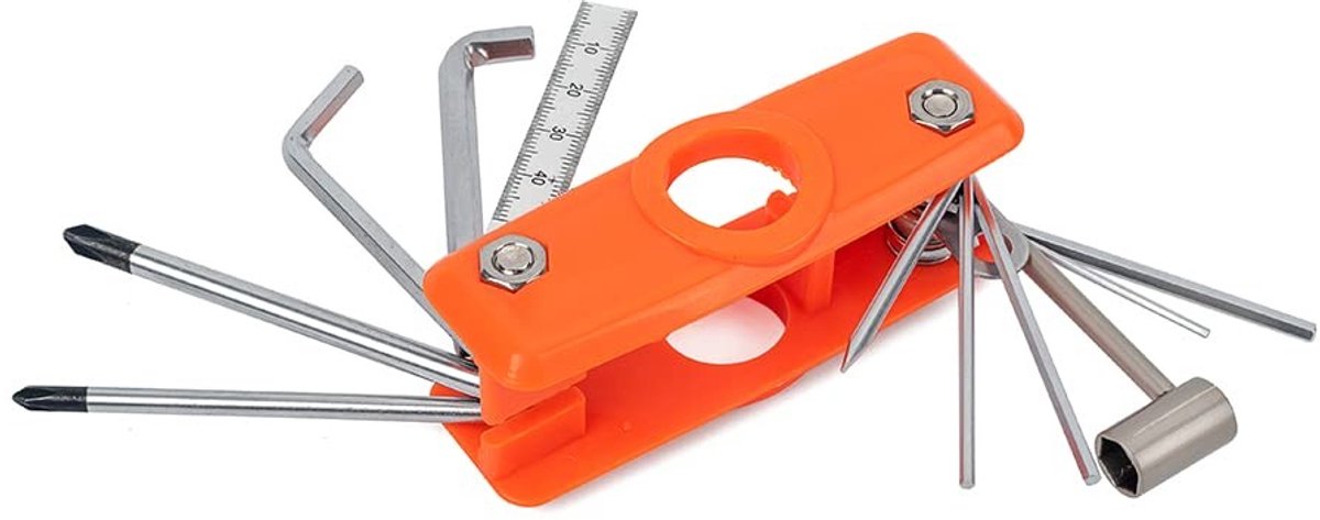 Dailygoods- Inbussleutel 11-in-1 - Multitool - Schroevendraaier - Buissleutel - Draagbaar - 94 x 31,5 x 38 mm