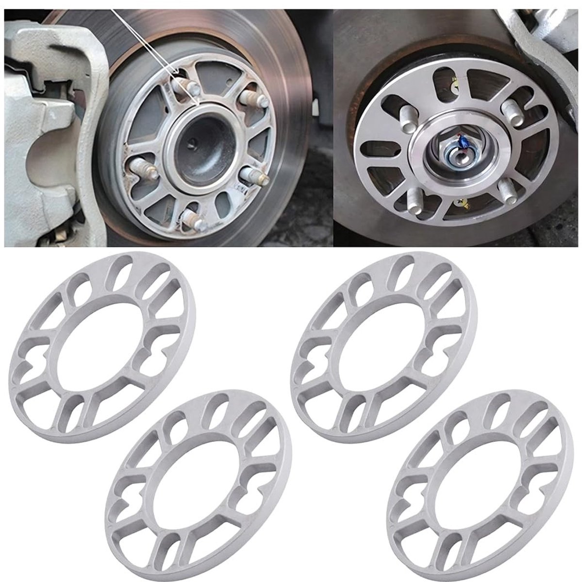 Dailygoods- Wielafstandhouders Set van 4 - Aluminium Wielafstandhouders - Universeel Passend - Buitendiameter 150 mm - Corrosiebestendig - Hoogwaardige Duurzaam Materiaal - Wielverruimers
