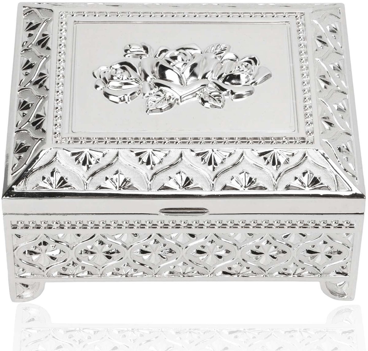 Dailygoods- Sieradenbox Vintage Design - Juwelenkistje - Sieraden Opbergdoos - Oorbellen/Ringen Organizer - Hoogwaardige Zinklegering - Retro Patroon - Juwelendoos