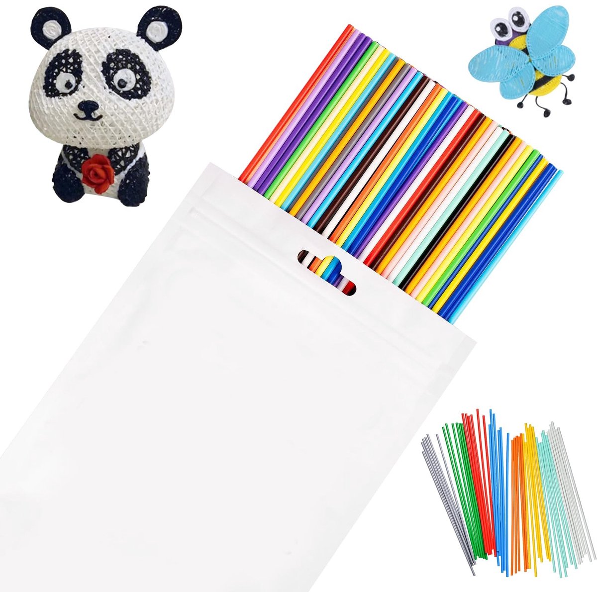 Dailygoods- 3D-penvullingen 300 stuks - 2,5 mm - PCl - 10 kleuren - Verbruiksmaterialen - Creatieve inspiratie - 3D-printfilament