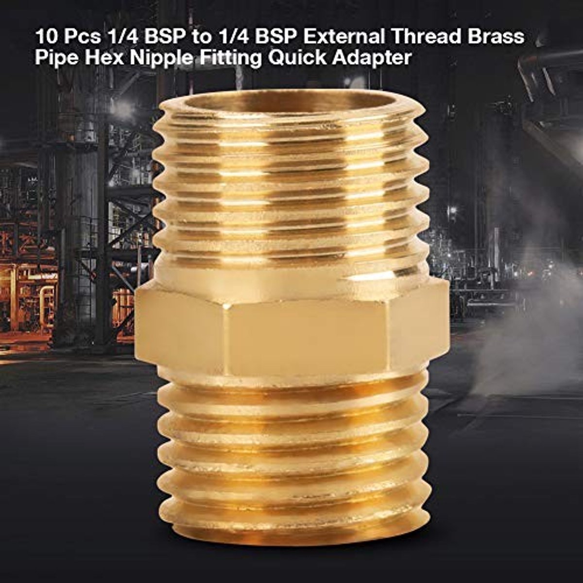 Dailygoods - 1/4 BSP Nippel Fitting - Snelle Adapter voor Pneumatische Buizen - Messing - 10x Fitting - Geschikt voor Pneumatiek - 1/4 BSP