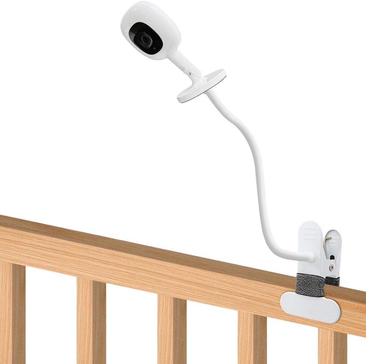 Babyfoonhouder - Camera standaard - Kinderkamer bewaken - Flexibele zwanenhals - 10 cm - Wit
