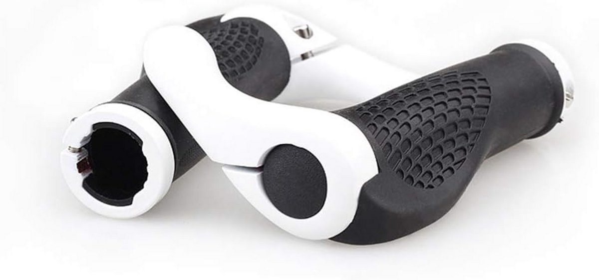 Fiets Handgrepen - MTB Stuurgrepen - Comfortabel Fietsen - Ergonomisch Design - 128 mm Lengte - Wit