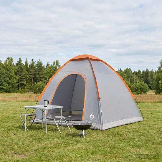 vidaXL - Kamperen - tent - 2-persoons - Grijs - en - Oranje — afbeelding 4