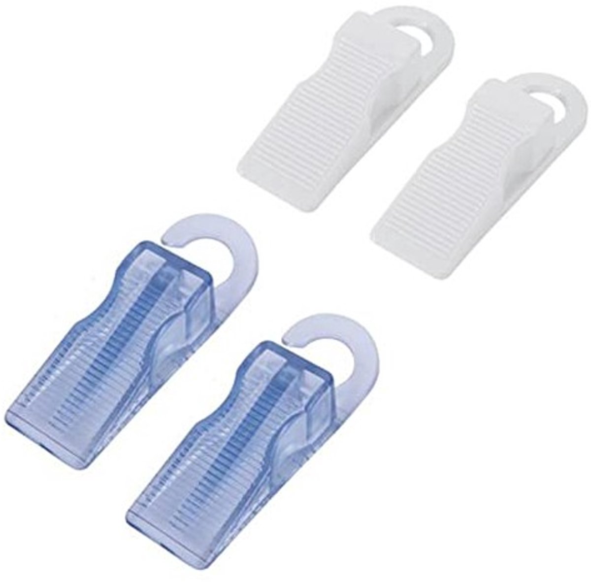 Dailygoods- Deurstoppers Hoogte Verstelbaar - Rubber Deurstopper - Antislip - Transparant/Wit - Set van 4 - 130mm x 40mm x 30mm - Deurwig