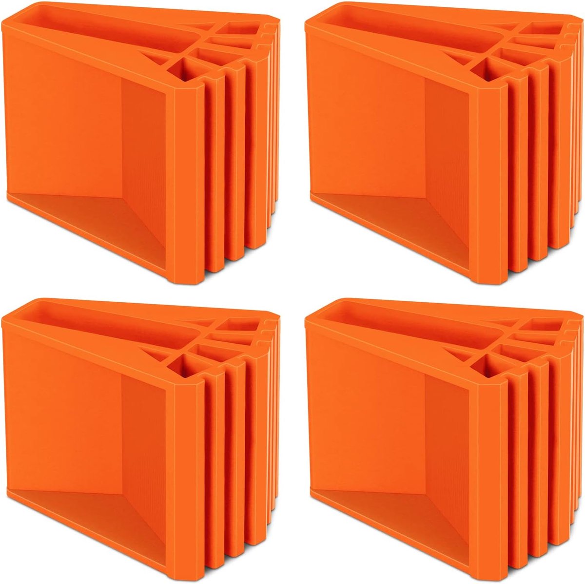 Ladderpoten - Rubberen voeten - Veilig werken - Diepe antislip groeven - 4 stuks - Oranje