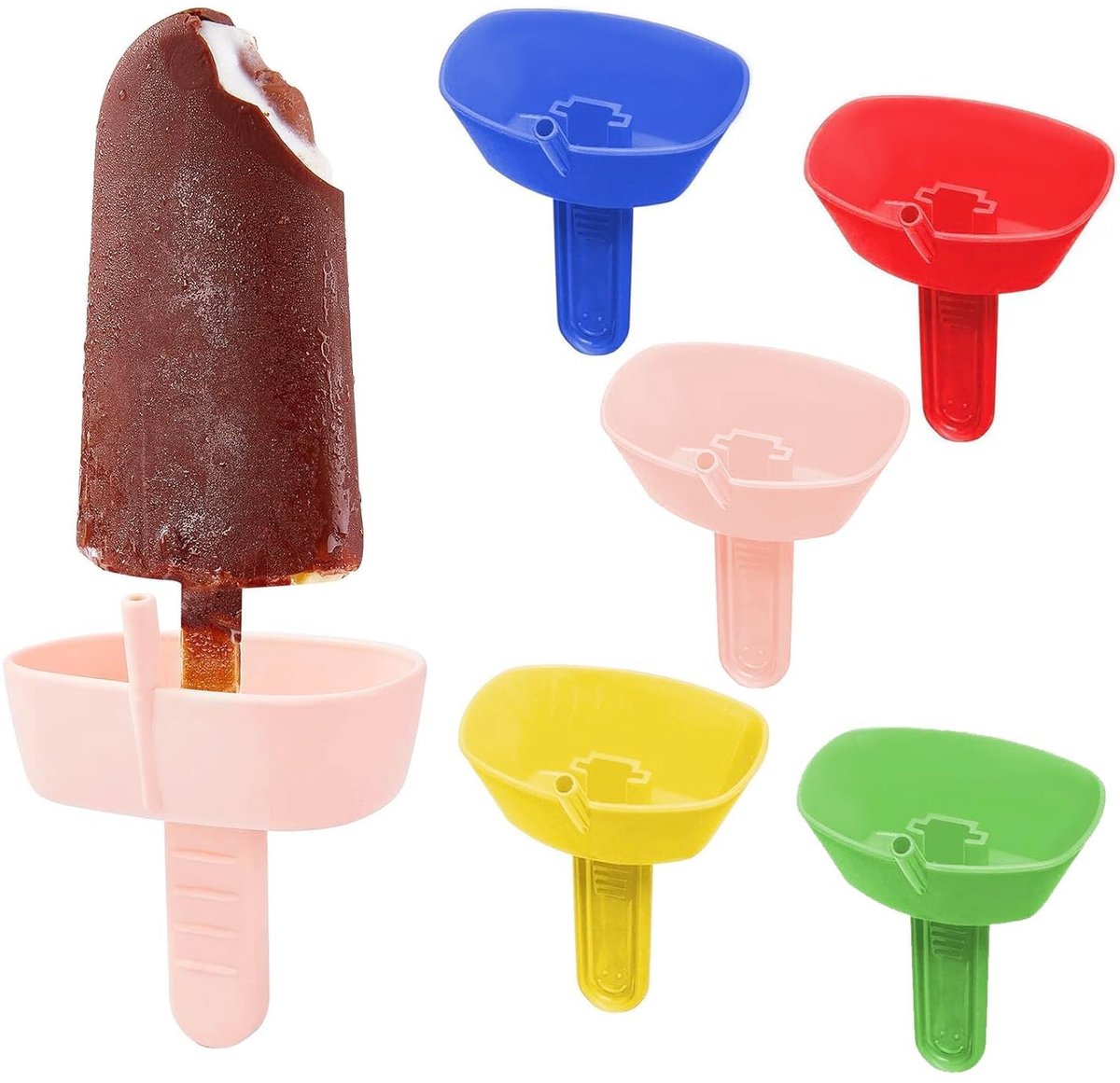 Dailygoods- IJslollyhouder 5 Stuks - Milieuvriendelijk ABS - Antidruppel - Lekvrij - Vaatwasmachinebestendig - Veilig voor Kinderen - Ijsjeshouder