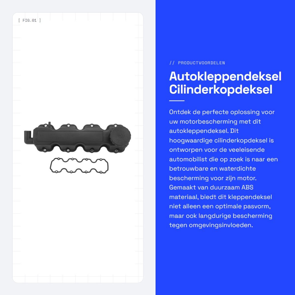 Dailygoods- Cilinderkopdeksel Waterdicht - Kleppendeksel - Motorbescherming - ABS - Zwart - OE 93334741 - Motorbedekking