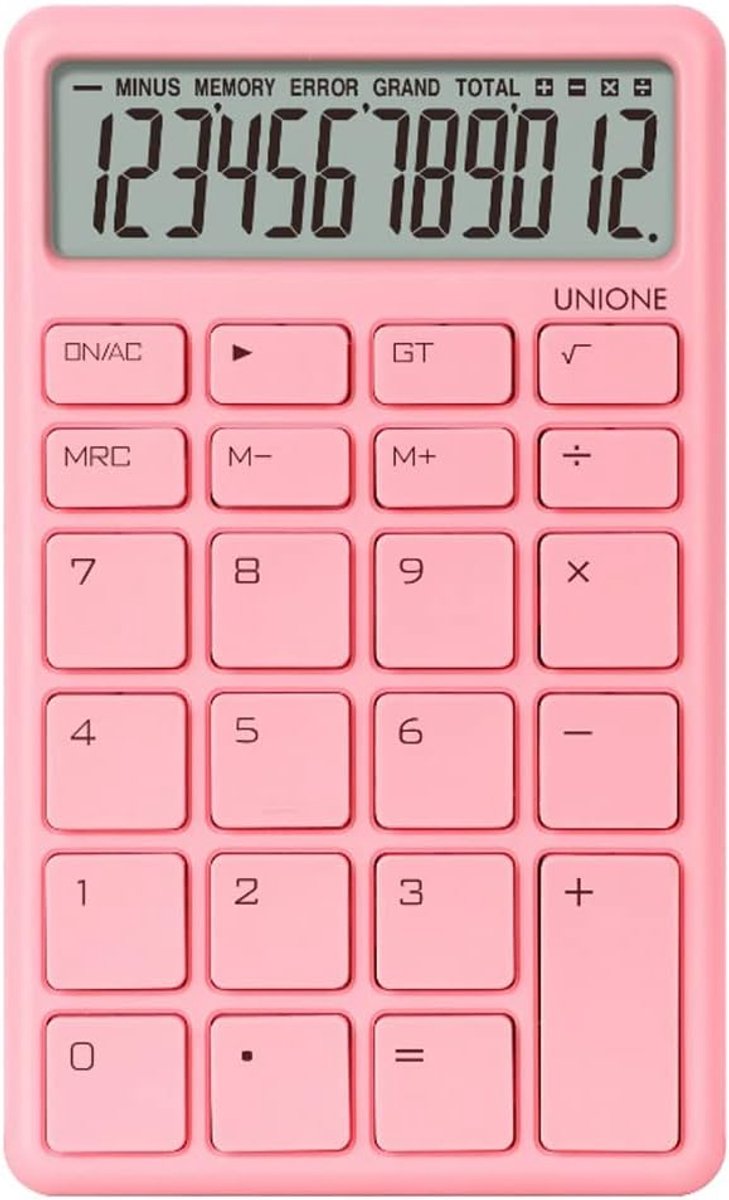 Rekenmachine - Zakrekenmachine Desktop - Dagelijks Gebruik - 12 Cijfers LCD - 33 x 24 Inch - Roze