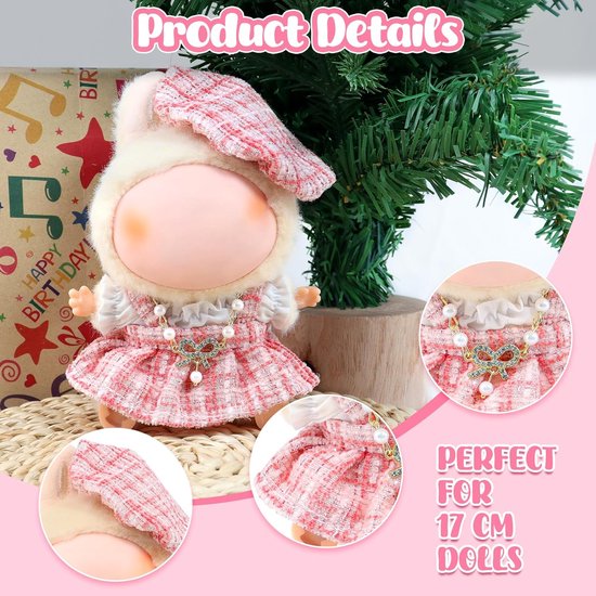 Poppenkleding Set (3 Stuks) voor La Bubu Poppen (17 cm) - Kostuums en Accessoires van Merkloos — afbeelding 2