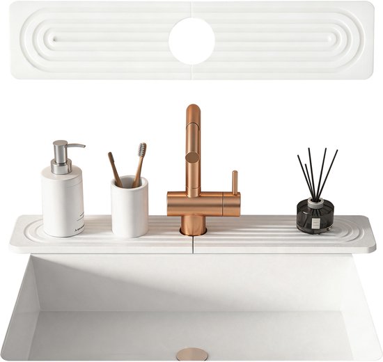 Tapis d'évacuation en pierre pour éviers - Tapis d'évacuation de cuisine - Tapis dur absorbant et à séchage rapide en terre de diatomée - Tapis de lavage à main pour l'évier - Bac d'évacuation pour cuisine et salle de bain - Tapis de robinet