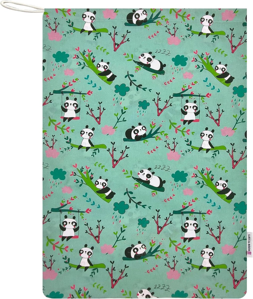 Opbergtas - Baby tas - Baby spullen - Handgemaakt in Italië - 46 x 60 cm - Panda